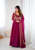 Prazu Fashion Purple Faux Georgette Embroidered Sequin Anarkali Suit | Grocsy