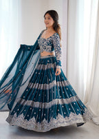 Lehenga Mart Gorgeous Lehenga Choli For Wedding-Blue | Grocsy