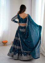 Lehenga Mart Gorgeous Lehenga Choli For Wedding-Blue | Grocsy