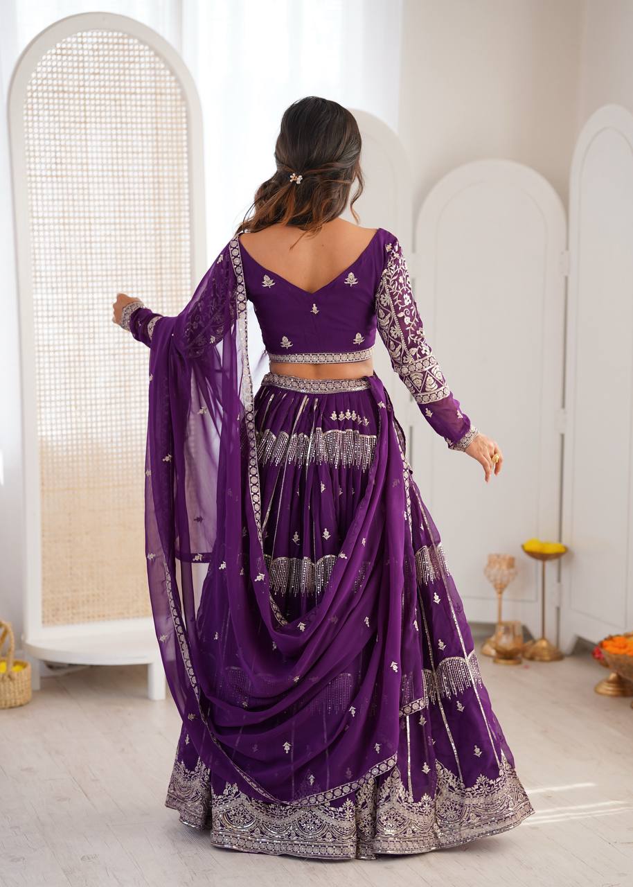 Lehenga Mart Gorgeous Lehenga Choli For Wedding-Purple | Grocsy