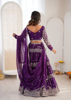 Lehenga Mart Gorgeous Lehenga Choli For Wedding-Purple | Grocsy
