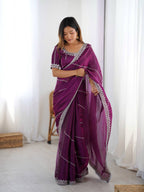 Lehenga Mart Designer Bollywood Style Party Wear Saree-Purple | Grocsy