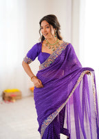 Lehenga Mart Designer Bollywood Style Party Wear Saree-Blue | Grocsy