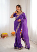 Lehenga Mart Designer Bollywood Style Party Wear Saree-Blue | Grocsy