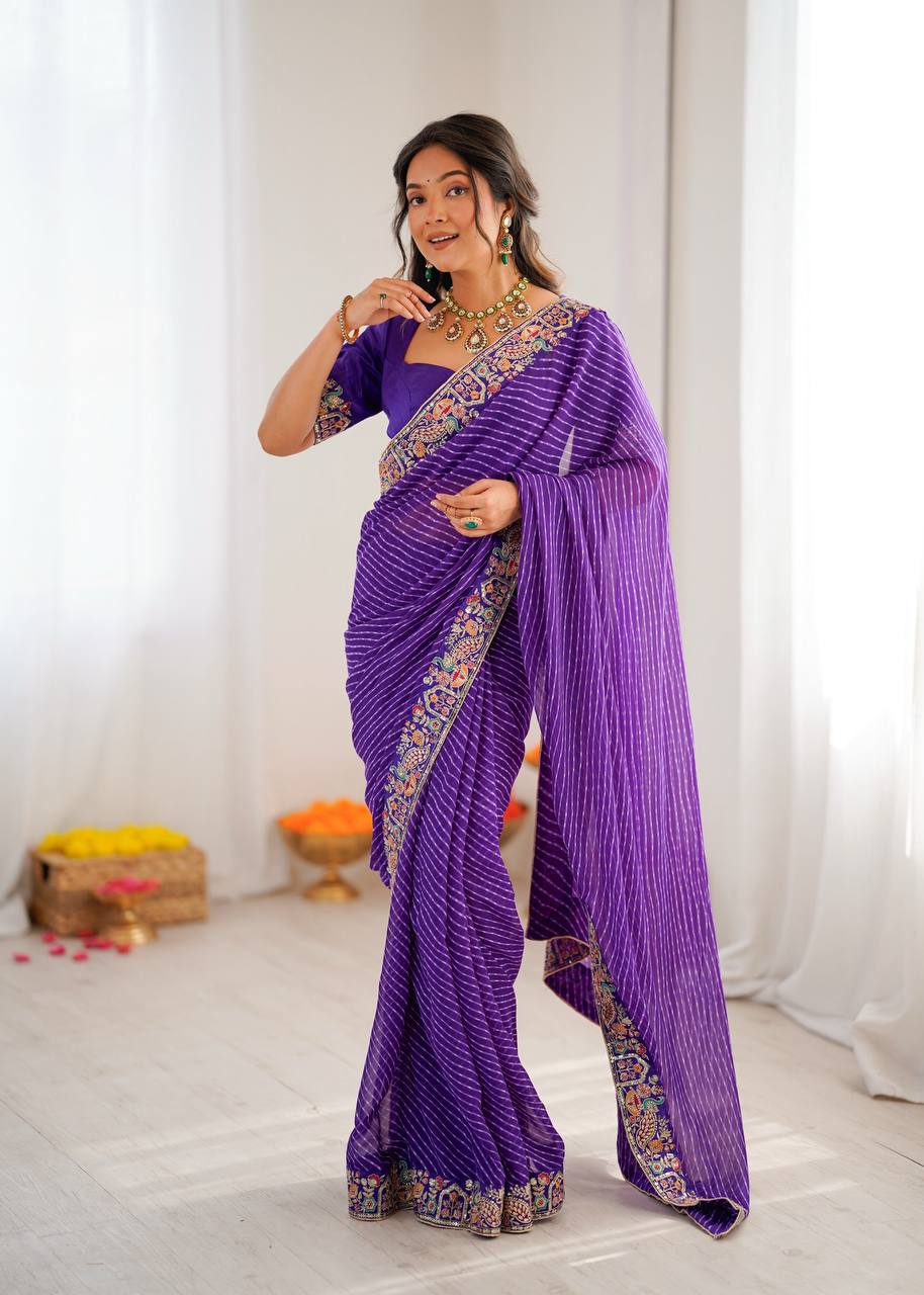 Lehenga Mart Designer Bollywood Style Party Wear Saree-Blue | Grocsy