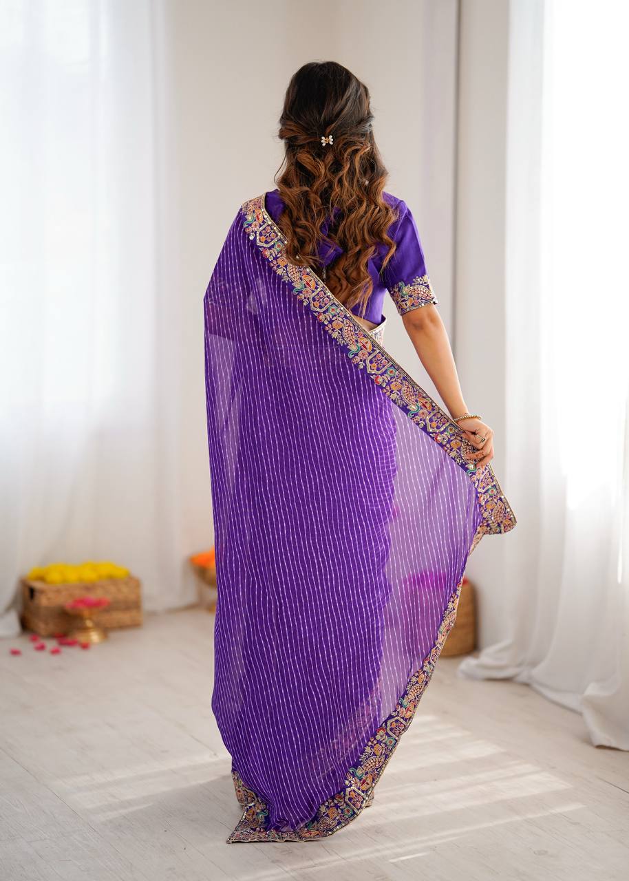 Lehenga Mart Designer Bollywood Style Party Wear Saree-Blue | Grocsy