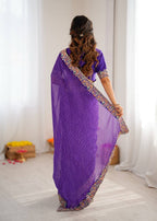 Lehenga Mart Designer Bollywood Style Party Wear Saree-Blue | Grocsy