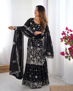 Lehenga Mart Designer Sharara Suit for women - Black | Grocsy