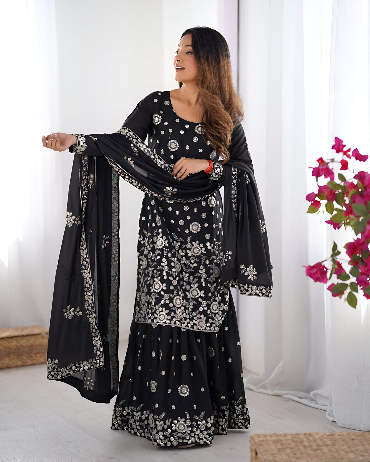 Lehenga Mart Designer Sharara Suit for women - Black | Grocsy