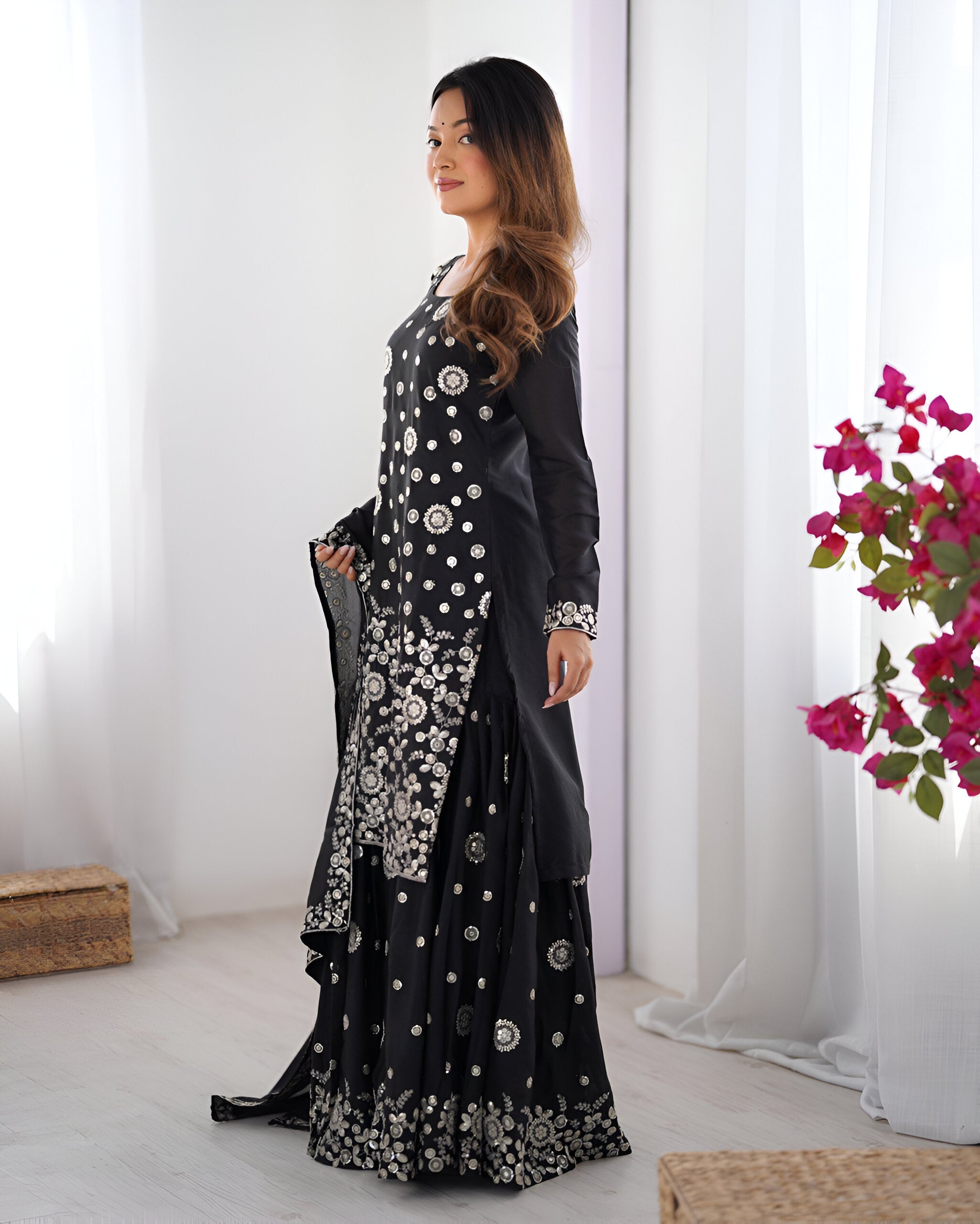 Lehenga Mart Designer Sharara Suit for women - Black | Grocsy