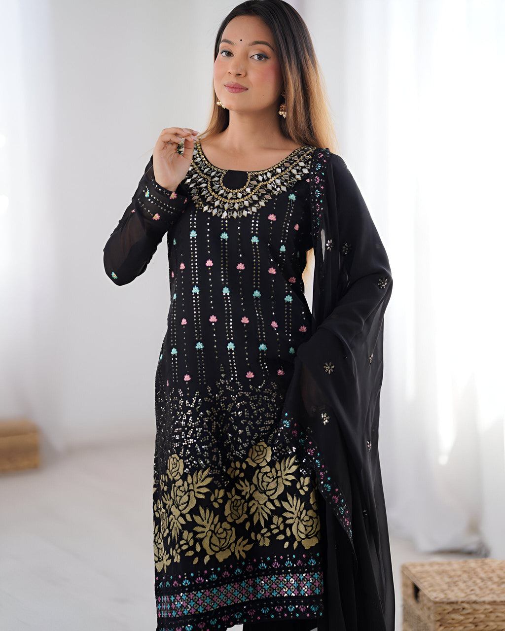Lehenga Mart Designer Salwar Suit for Women or Girls - Black | Grocsy