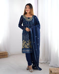 Lehenga Mart Designer Salwar Suit for Women or Girls - Blue | Grocsy