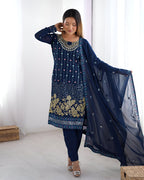 Lehenga Mart Designer Salwar Suit for Women or Girls - Blue | Grocsy