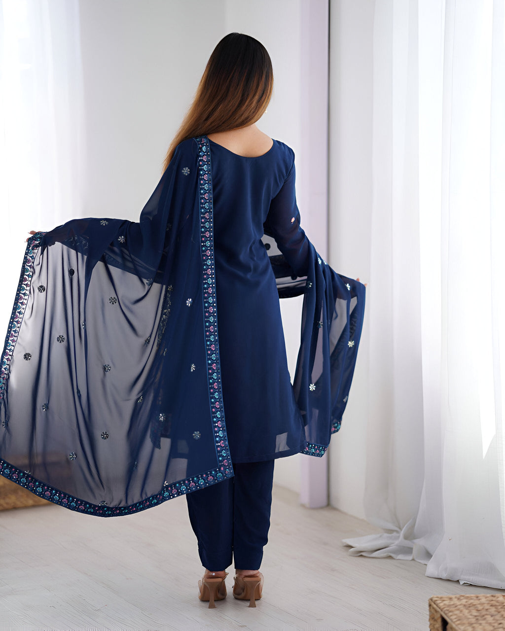 Lehenga Mart Designer Salwar Suit for Women or Girls - Blue | Grocsy