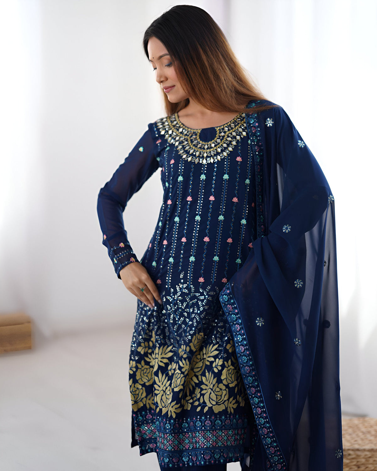 Lehenga Mart Designer Salwar Suit for Women or Girls - Blue | Grocsy