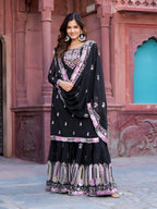 Lehenga Mart Designer Sharara Suit for women - Black | Grocsy