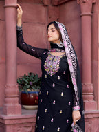 Lehenga Mart Designer Sharara Suit for women - Black | Grocsy