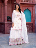 Lehenga Mart Designer Sharara Suit for women - White | Grocsy