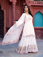 Lehenga Mart Designer Sharara Suit for women - White | Grocsy