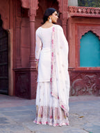 Lehenga Mart Designer Sharara Suit for women - White | Grocsy