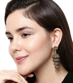 Mominos Fashion Peacock design Golden colour Earrings