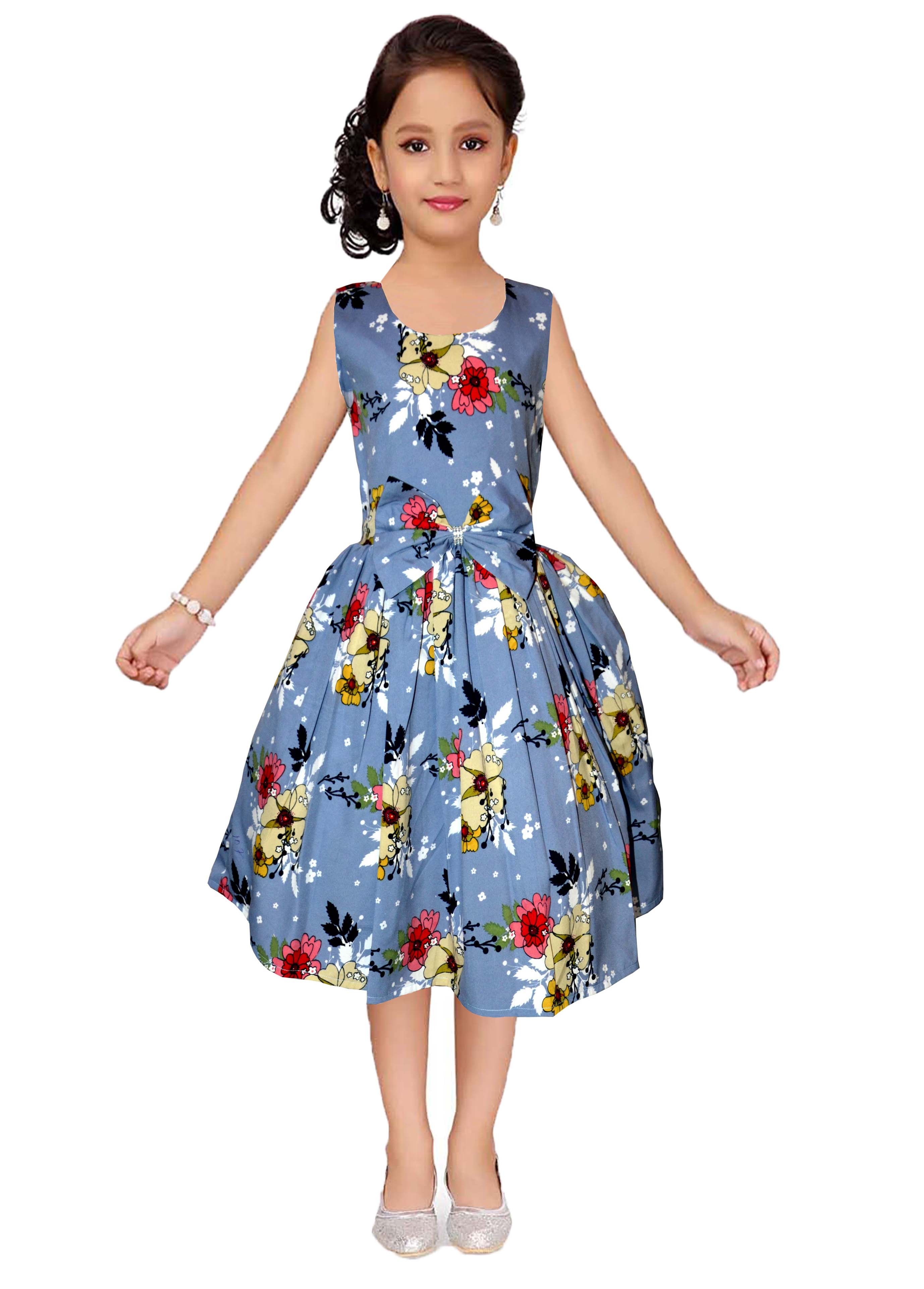 Asmaani Kids Party Wear Stylish Dresses, Perfect for Parties, Functions & Vacations - Grey | Grocsy