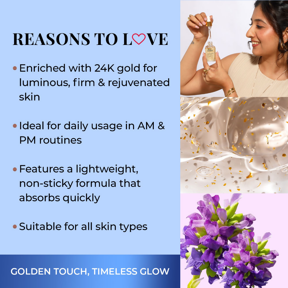 Just Herbs 24K Gold & Bakuchiol Deep Nourishing Face Serum | Grocsy
