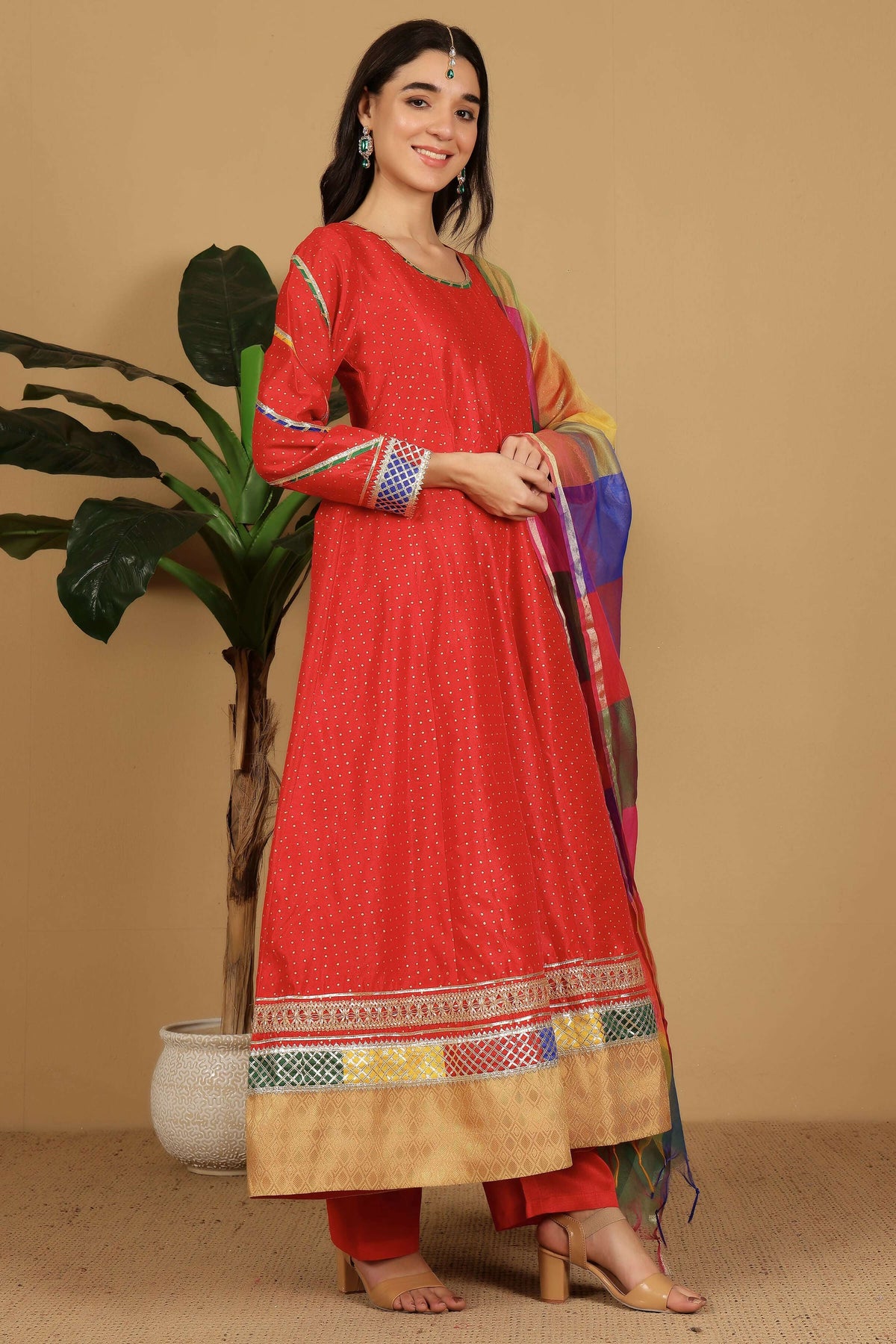 Joban Fashion Red Silk Lehenga Set | Grocsy