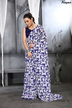 Aayaa Designer Printed Georgette Saree - Multi Color | Grocsy