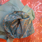 Kia Fashions Blue Banarasi With Gold & Silver Weave Readymade Blouse | Grocsy