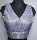 Kia Fashions Mauve Benarsi With Gold & Silver Weave Readymade Blouse | Grocsy