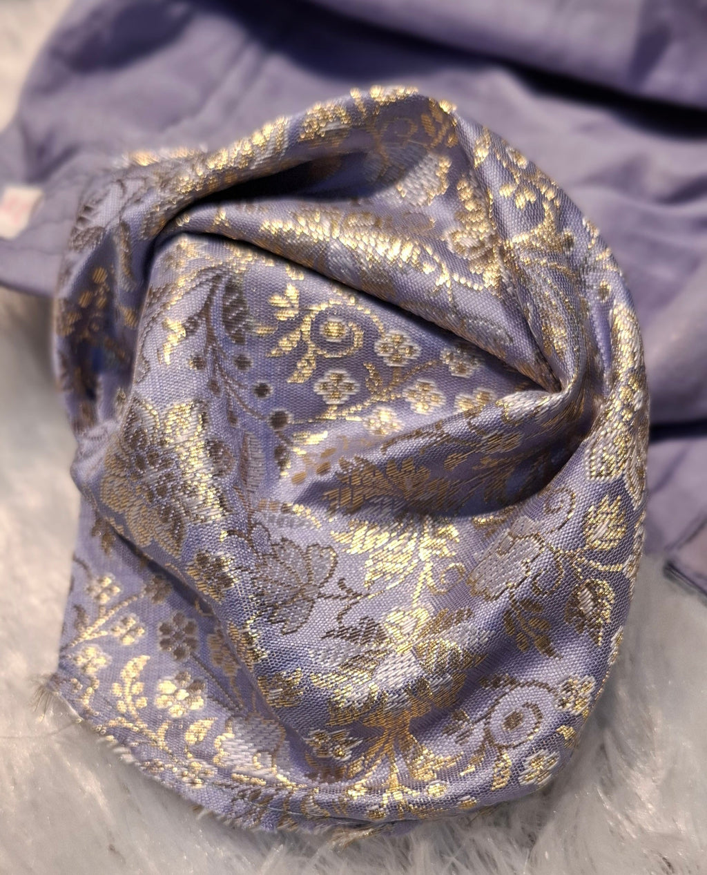 Kia Fashions Mauve Benarsi With Gold & Silver Weave Readymade Blouse | Grocsy
