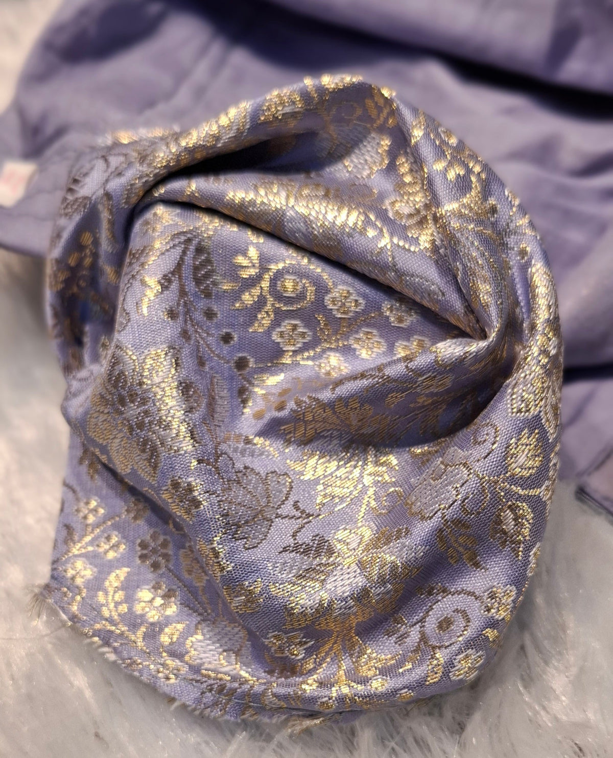 Kia Fashions Mauve Benarsi With Gold & Silver Weave Readymade Blouse | Grocsy