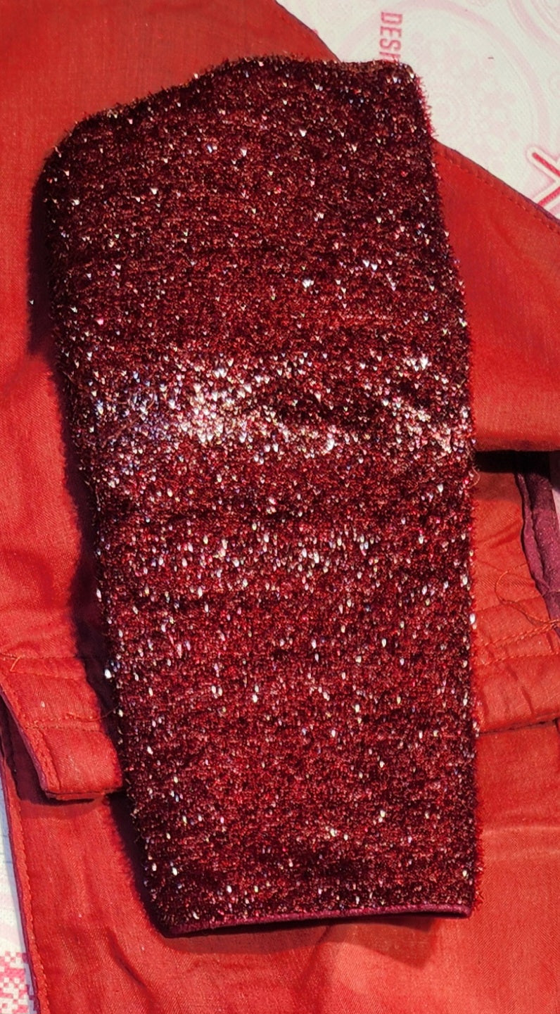 Kia Fashions Maroon Terry Shine Fabric Readymade Blouse | Grocsy