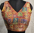 Kia Fashions Rust Jacquard Weave Multi Color Weave Readymade Blouse | Grocsy