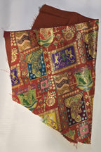 Kia Fashions Rust Jacquard Weave Multi Color Weave Readymade Blouse | Grocsy