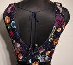 Kia Fashions Navy Blue Multi Color Embroidered Readymade Blouse | Grocsy