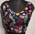 Kia Fashions Navy Blue Multi Color Embroidered Readymade Blouse | Grocsy