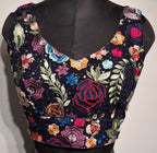 Kia Fashions Navy Blue Multi Color Embroidered Readymade Blouse | Grocsy