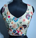Kia Fashions Off-White Multi Color Embroidered Readymade Blouse | Grocsy