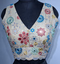Kia Fashions Khaki Mirror Work W/ Sequins Readymade Blouse | Grocsy