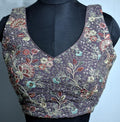 Kia Fashions Dusty Mauve Georgette Multi Color Emb & Sqn Readymade Blouse | Grocsy