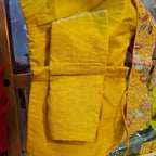 Kia Fashions Mustard Yellow Georgette Multi Color Emb & Sqn Readymade Blouse | Grocsy