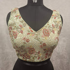 Kia Fashions Pistachio Green Georgette Multi Color Emb & Sqn Readymade Blouse | Grocsy