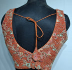 Kia Fashions Rust Georgette Multi Color Emb & Sqn Readymade Blouse | Grocsy