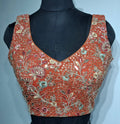 Kia Fashions Rust Georgette Multi Color Emb & Sqn Readymade Blouse | Grocsy