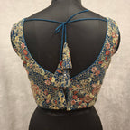 Kia Fashions Teal Blue Georgette Multi Color Emb & Sqn Readymade Blouse | Grocsy