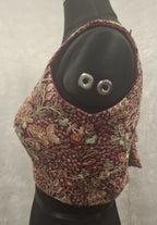 Kia Fashions Wine Georgette Multi Color Emb & Sqn Readymade Blouse | Grocsy