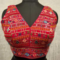 Kia Fashions Hot Pink Multi Color Embroidered Readymade Blouse | Grocsy