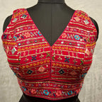 Kia Fashions Hot Pink Multi Color Embroidered Readymade Blouse | Grocsy